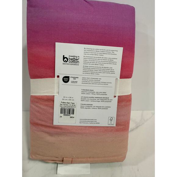 Pottery Barn Teen Watercolor Rainbow Ombre Standard Sham 20x26 NWT Boho - Picture 5 of 7